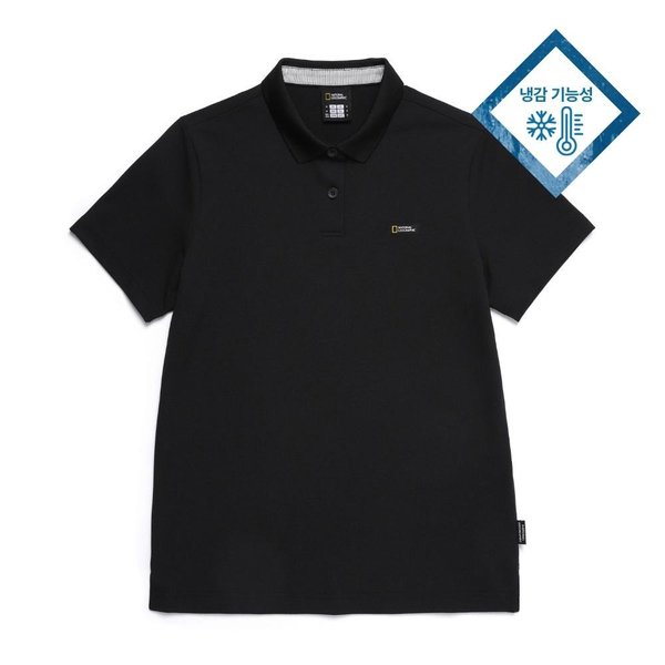 [여주점] N252WPL020 여성 카리디 베이직핏 피케 반팔 티셔츠 CARBON BLACK