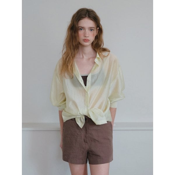 [스크런치 SET] 텐셀 글로우 시어셔츠_Lime Sorbet