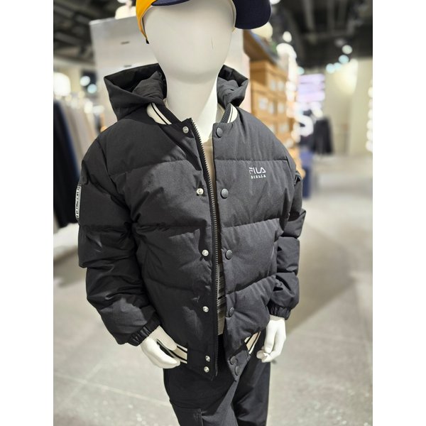 [파주점] 키즈 후드 탈착 바시티 다운 점퍼(FK2DJG4401X-BLK)