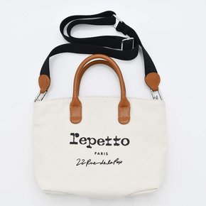 repetto TOILE 캔버스 미니 토트 백 화이트 화이트