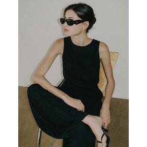 PLEATS JUMP SUITS_BLACK