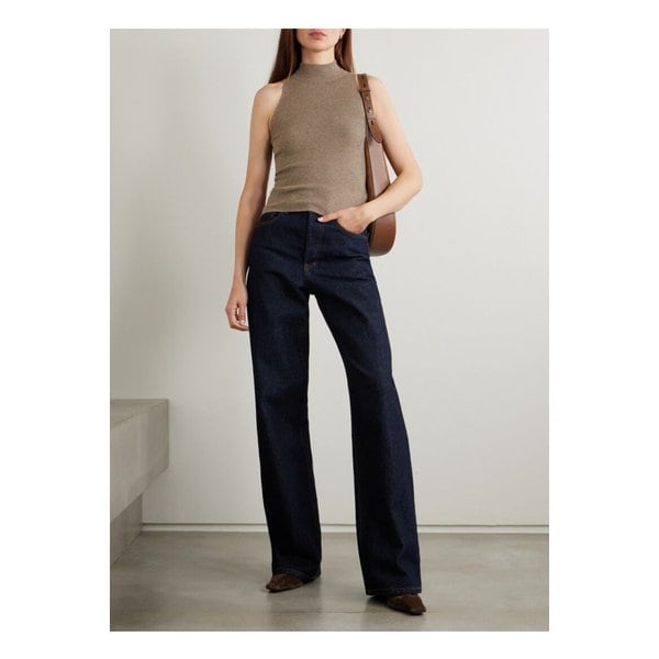 브루넬로쿠치넬리 메탈릭 골지 니트 터틀넥 탱크 브라운 46376663162854288