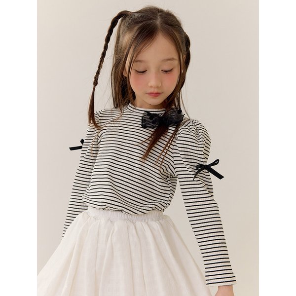 마농 스트라이프 골지 티