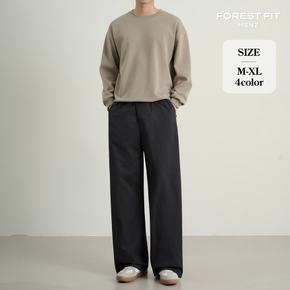 코튼 밴딩 와이드 커브드핏 치노 바지 (MP2643)