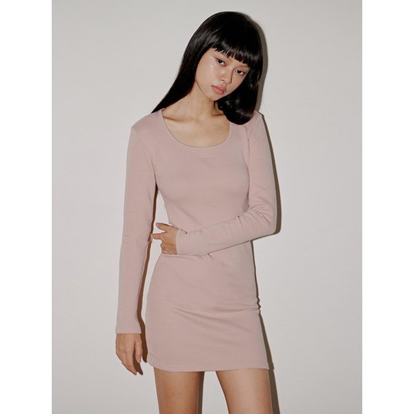 ROUND SQUARE NECK MINI DRESS_T326DS501