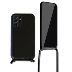 갤럭시 S24 케이스 소프트 바디 스트랩 크로스백 목걸이 심플 실리콘 슬림 젤리 핸드폰 케이스 M