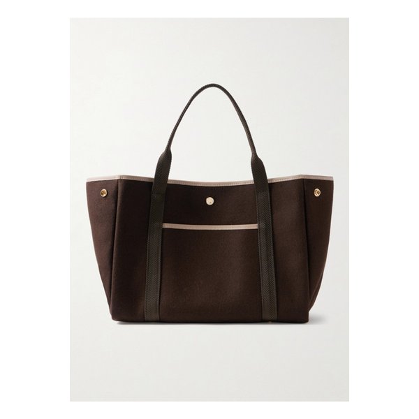 휘 드 베르누이 트라베르제 윕 가죽 웨빙 트리밍 플란넬 토트 초콜릿 46376663162918541