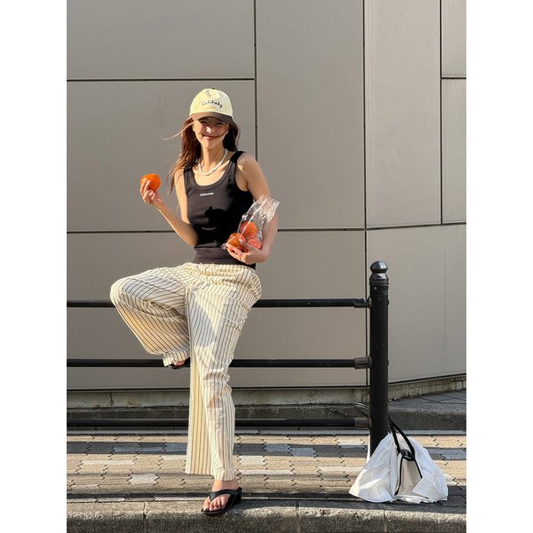 Melly Stripe Loose-fit Pants_BEIGE(315350)