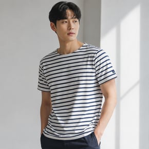반팔티 레반트 모던 스트라이프 9863-50