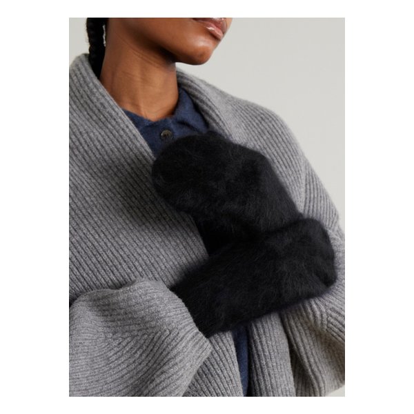 브러시드 캐시미어 벙어리장갑 블랙 46376663162904542