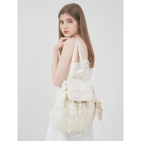 Heart Padding Backpack-Ivory