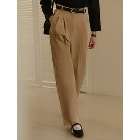 Gold button classic cotton pants(Beige)