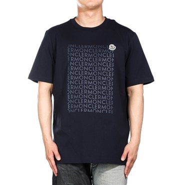 몽클레르 [몽클레어] 남성 텍스트 프린트 로고 반팔 티셔츠 (8C00035 89AJS 780) 24FW