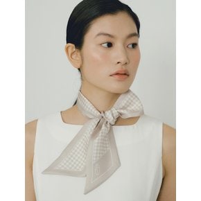 Long Twilly Silk Scarf - Houndstooth Sand