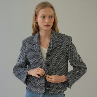 blank03 [블랭크03] weaving tweed jacket [Italian fabric] (navy)