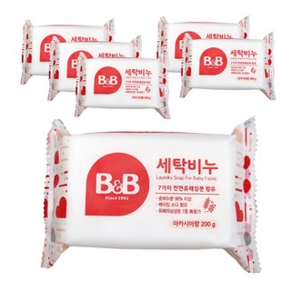 비앤비 유아 세탁비누 200g 아카시아 X 6개/ 아기빨래