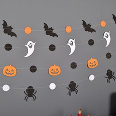  도트 캐릭터 할로윈 파티 가랜드 호박 박쥐 유령 거미
