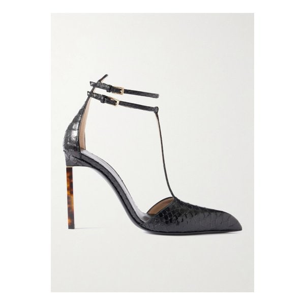 스네이크 이펙트 가죽 펌프스 블랙 46376663162911845