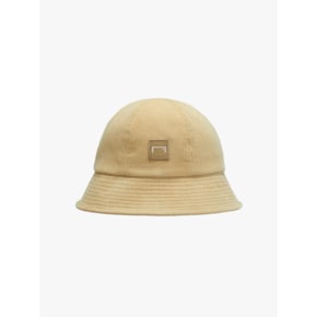 CORDUROY LOGO BUCKET HAT-BEIGE