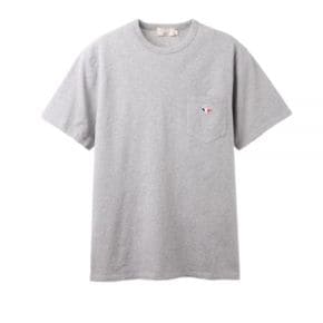 메종키츠네 TEE-SHIRT TRICOLOR FOX PATCH (FW00107KJ0010-GRM) (트리컬러 폭스