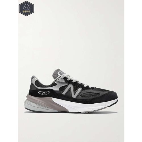 [해외배송] NEW BALANCE 990V6 레더 스웨이드 & 메쉬 스니커즈 M990BK6 B0080473458