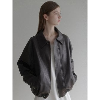 르나브 les kara leather jacket (brown)