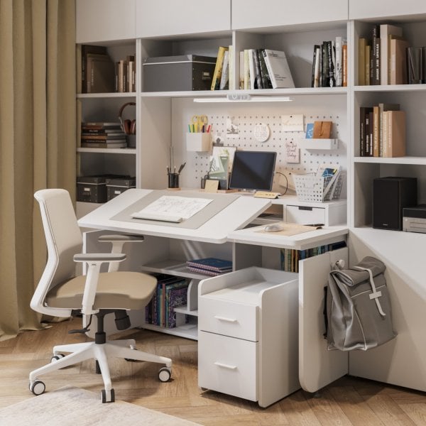 뉴아빌 6단 측판형 각도조절 책상세트 140cm (컬러 택1)