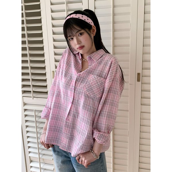 Candy Plaid Pocket Shirt 2colors