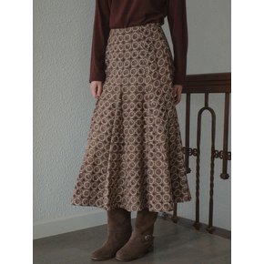 Posy Swing Long Skirt_Brown(OB6SK15)