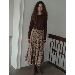 Posy Swing Long Skirt_Brown(OB6SK15)