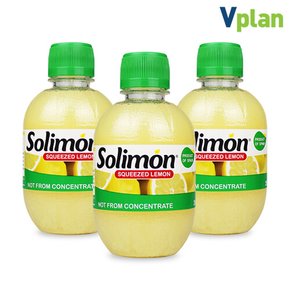브이플랜 솔리몬 스퀴즈드 레몬즙 280ml 3병 총 840ml 레몬 착즙 원액 주스