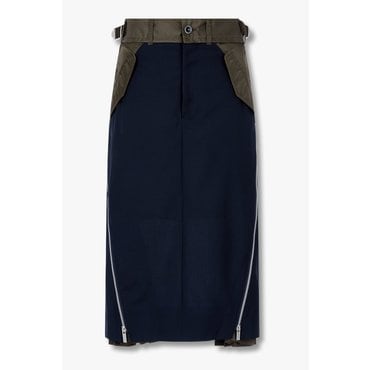 SACAI [사카이]  여성 슈팅 믹스 스커트 (네이비)  6415316108