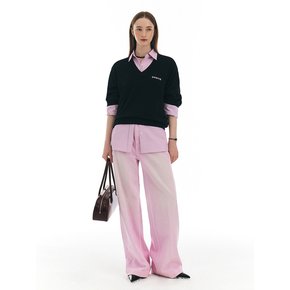 MAT STRAIGHT DENIM PANTS [PINK]