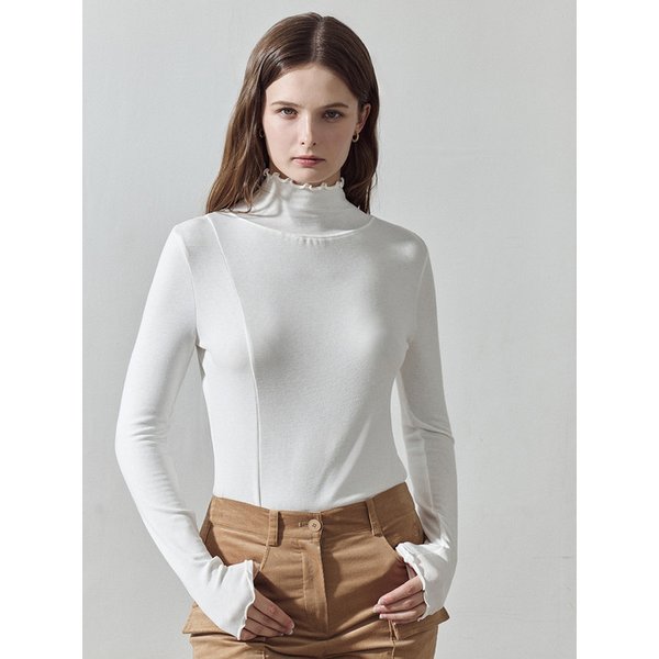 [LDFTT51IV] 소프트 모크넥 티셔츠 IVORY