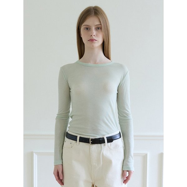 Wool Tencel Long Sleeve - Green Apple