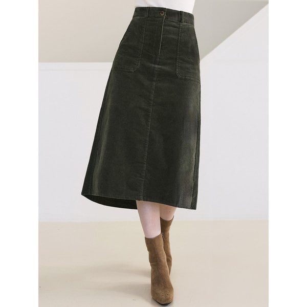 골덴 뒷밴딩 속기모 스판 롱 스커트