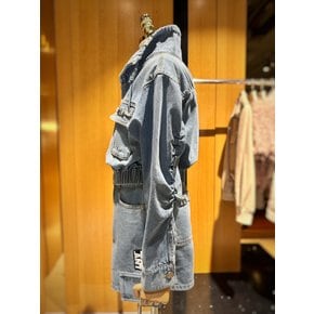 [시흥점] 여성 셔링 소매 아웃포켓 포인트 밴드넥 데님자켓(ER1DZ761)