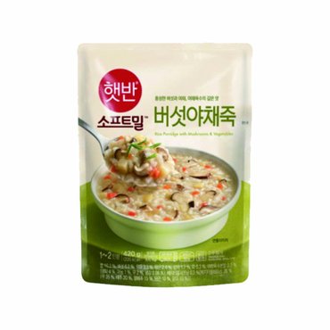  CJ 햇반 소프트밀 버섯야채죽 420g 6개