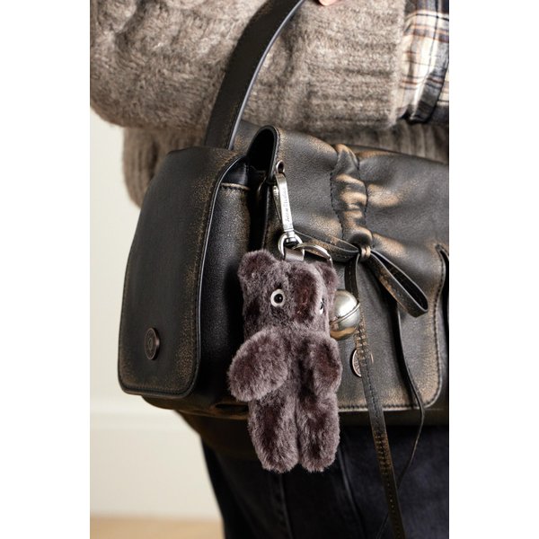 실버톤 가죽 트리밍 시어링 키체인 46376663162904437