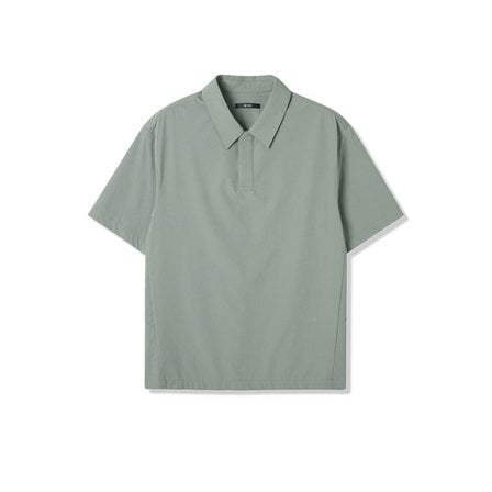 애드호크 남성 버튼 다운 칼라넥 우븐 티셔츠 (KHAKI) (HB4SS41)