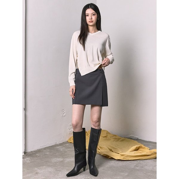 V Neck Knit Pullover  White (KE6251M041)