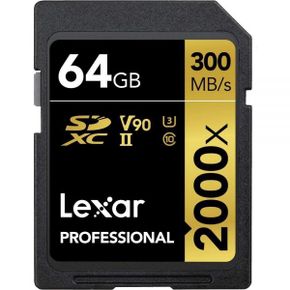 일본 렉사 sd카드 Lexar Professional 2000x 64GB SDXC UHSII/U3 Up to 300MB/s Read w/USB 3.0