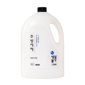  생활물가 주방세제 대용량 과일세척 레몬민트향 4.2L