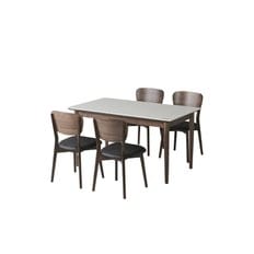 [S머니5%][비밀혜택가]카르네 세라믹식탁 4인세트 1400 브라운_가죽체어4EA
