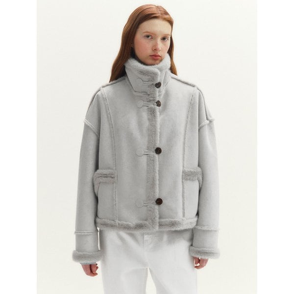 하이넥 스웨이드 무스탕 자켓(MAFDJK11MLG)