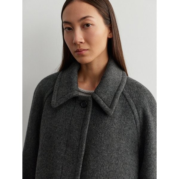 Wool pocket half coat _ gray