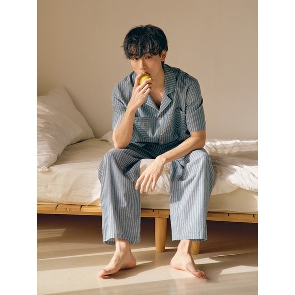 시오 반팔 남성페어 블루 (21수)