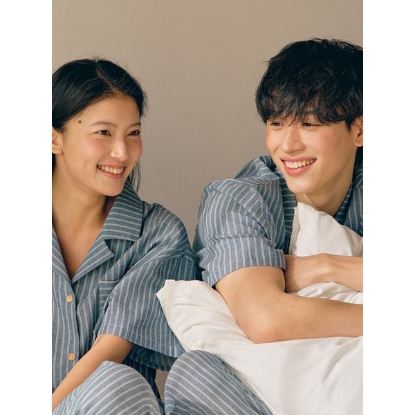 시오 반팔 남성페어 블루 (21수)
