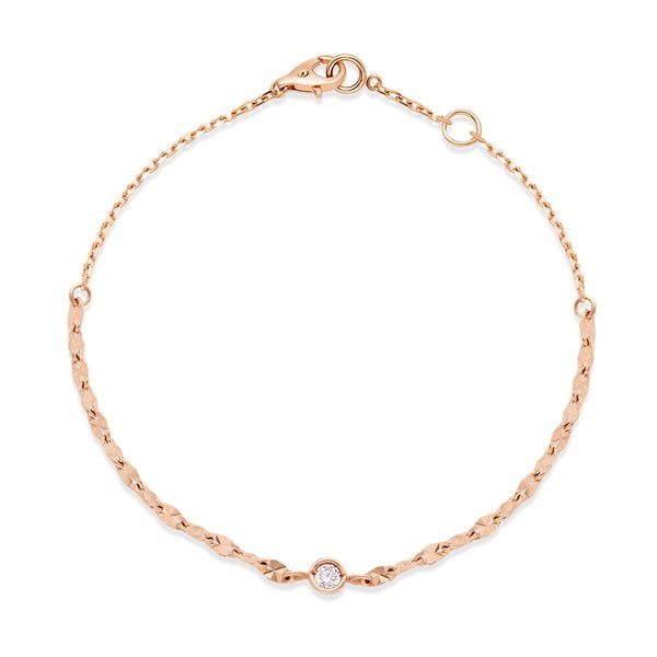 [비앤비골드] 14K 큐브체인 화이트 큐빅 아레스 팔찌 NPB40197