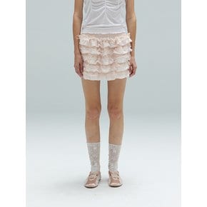 CINDY RUFFLE MINI SKIRT - PINK